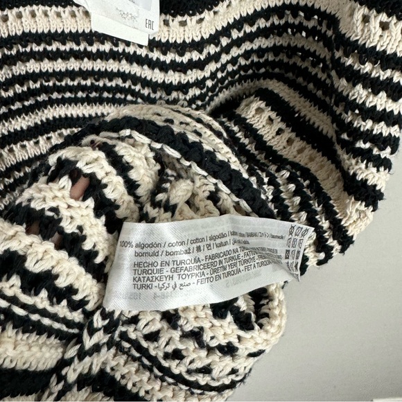Zara Crochet Dress Black and White Knit Dress Size Small - Picture 5 of 7